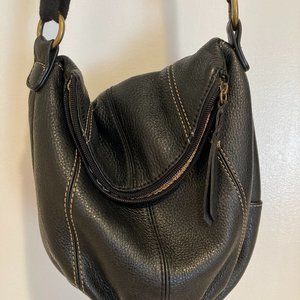 the Sak leather black bag purse crossover